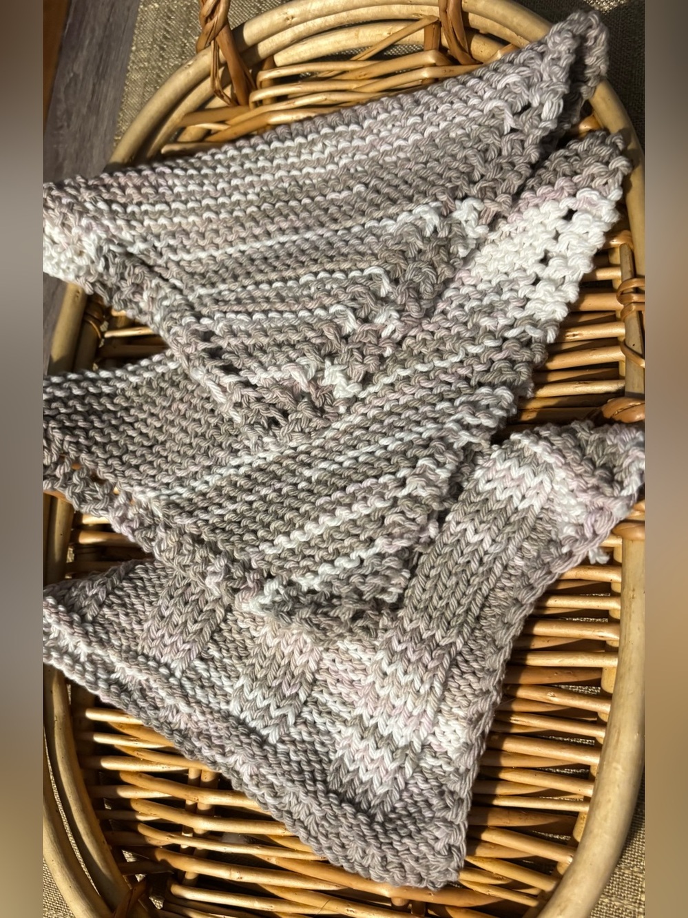 3x Handmade Knit Dishcloths